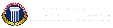 Logo with a column, stars, and text: Center for Rural American Justice.